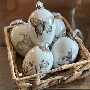 Elegant White and Black Holiday Ornaments